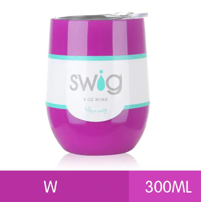 Travel mug stainless steel, insulated cup, egg shaped 9oz