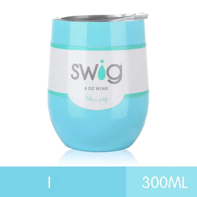 Travel mug stainless steel, insulated cup, egg shaped 9oz