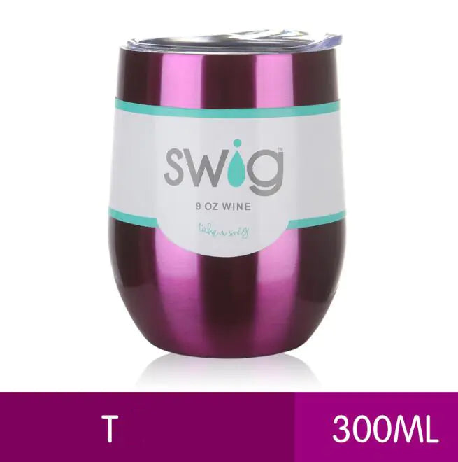 Travel mug stainless steel, insulated cup, egg shaped 9oz