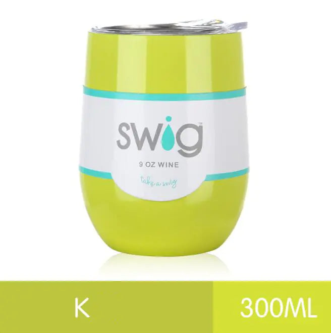 Travel mug stainless steel, insulated cup, egg shaped 9oz