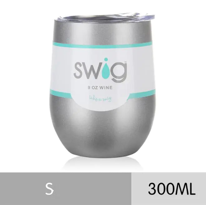 Travel mug stainless steel, insulated cup, egg shaped 9oz