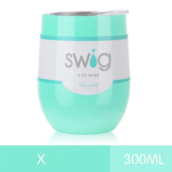 Travel mug stainless steel, insulated cup, egg shaped 9oz