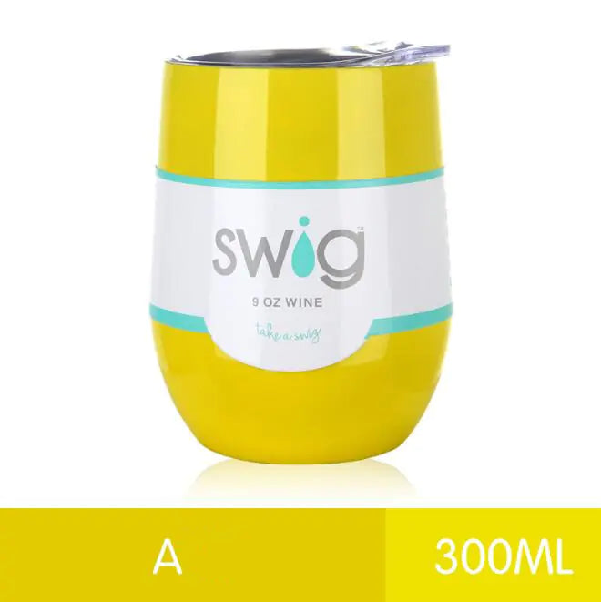 Travel mug stainless steel, insulated cup, egg shaped 9oz