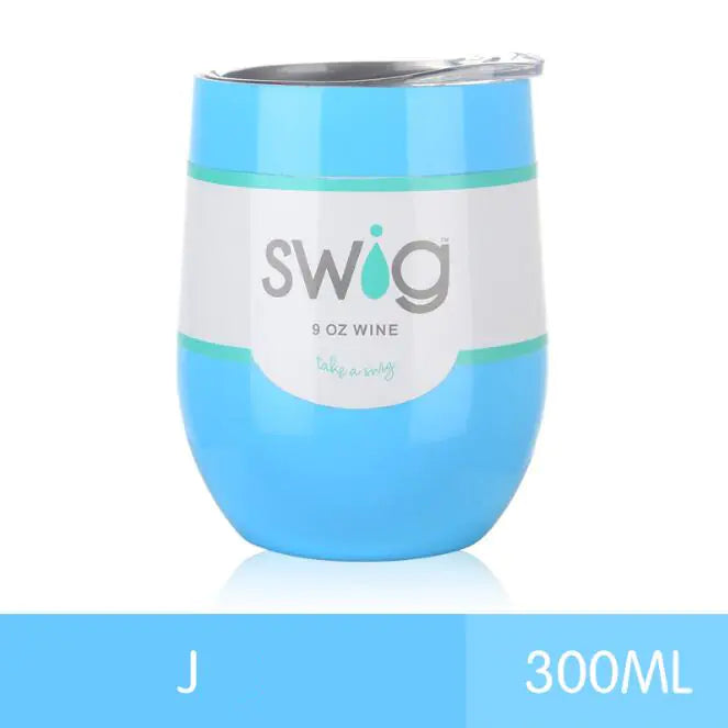 Travel mug stainless steel, insulated cup, egg shaped 9oz