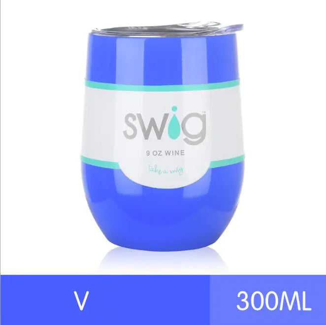 Travel mug stainless steel, insulated cup, egg shaped 9oz