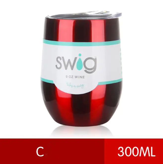Travel mug stainless steel, insulated cup, egg shaped 9oz
