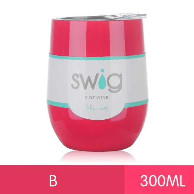 Travel mug stainless steel, insulated cup, egg shaped 9oz
