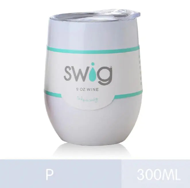 Travel mug stainless steel, insulated cup, egg shaped 9oz