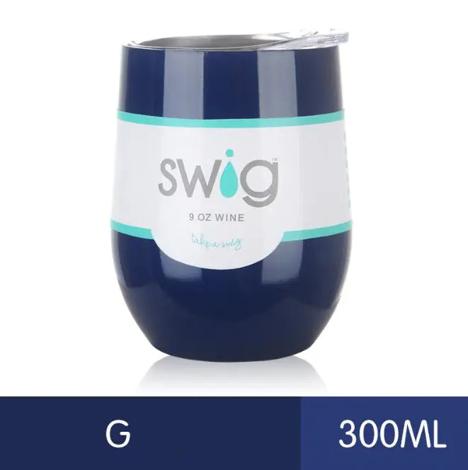 Travel mug stainless steel, insulated cup, egg shaped 9oz