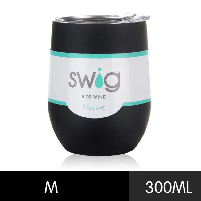 Travel mug stainless steel, insulated cup, egg shaped 9oz