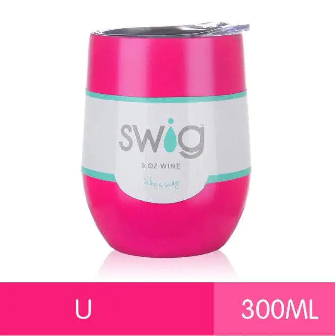Travel mug stainless steel, insulated cup, egg shaped 9oz
