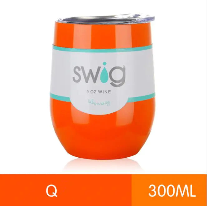 Travel mug stainless steel, insulated cup, egg shaped 9oz
