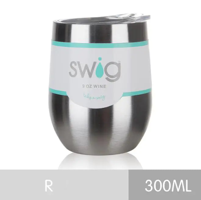 Travel mug stainless steel, insulated cup, egg shaped 9oz