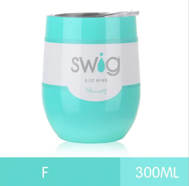 Travel mug stainless steel, insulated cup, egg shaped 9oz