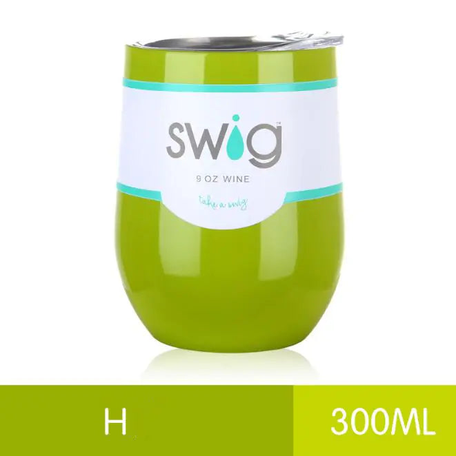 Travel mug stainless steel, insulated cup, egg shaped 9oz